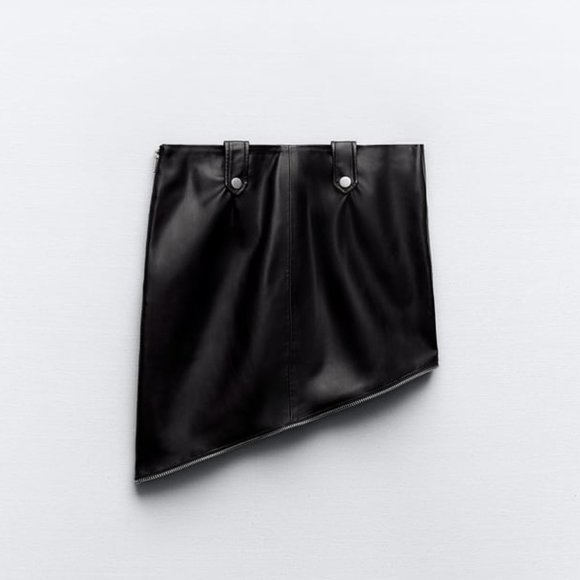 NWT 2 IN 1 DETACHABLE FAUX LEATHER MIDI BLACK SKIRT - Picture 9 of 15